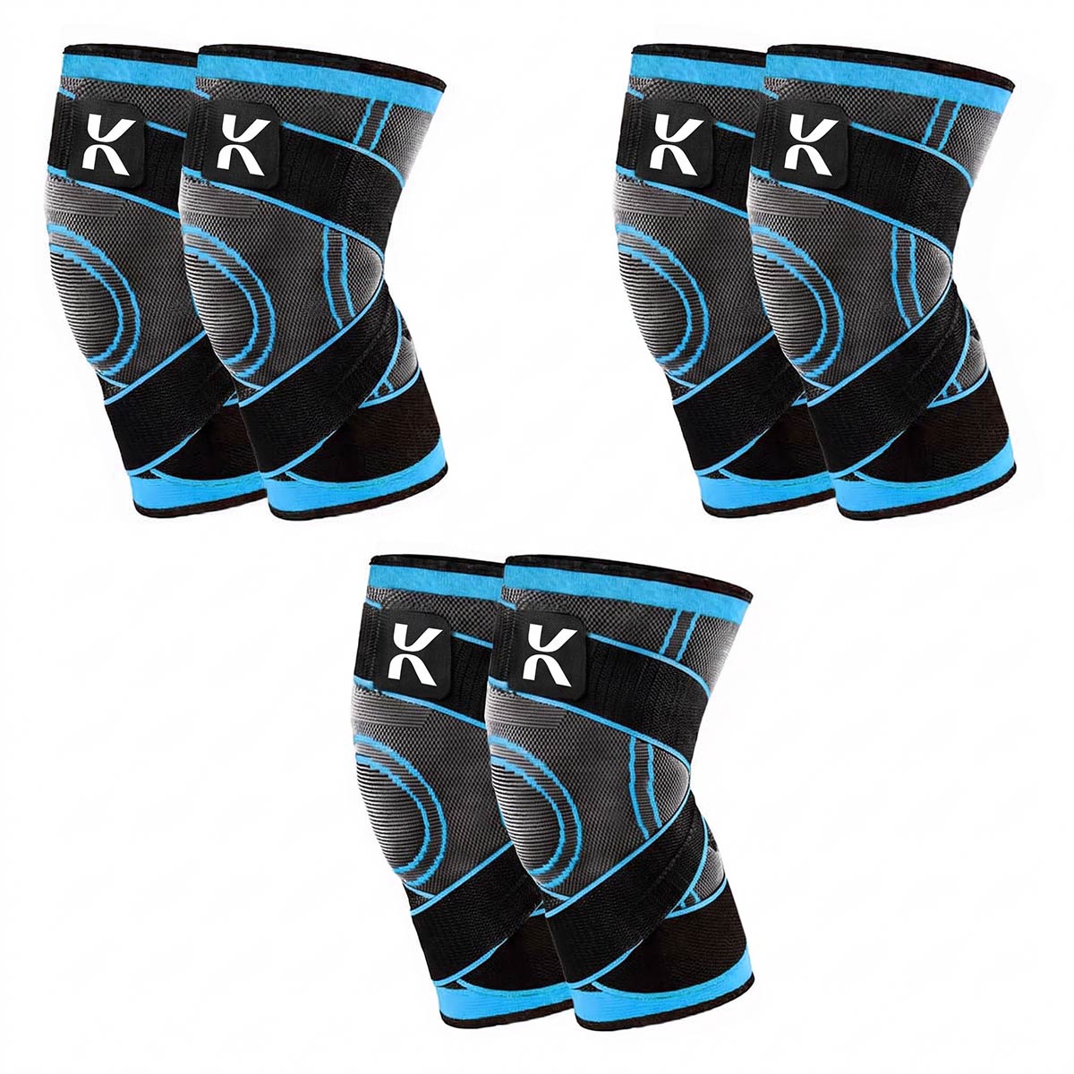 Compression Knee Sleeves — 6 Pack